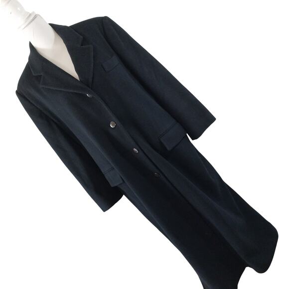 CHARLES KLEIN! STUNNING CLASSIC BLACK FINE WOOL BLEND TRADITIONAL OVERCOAT!SZ 1X - Picture 1 of 11